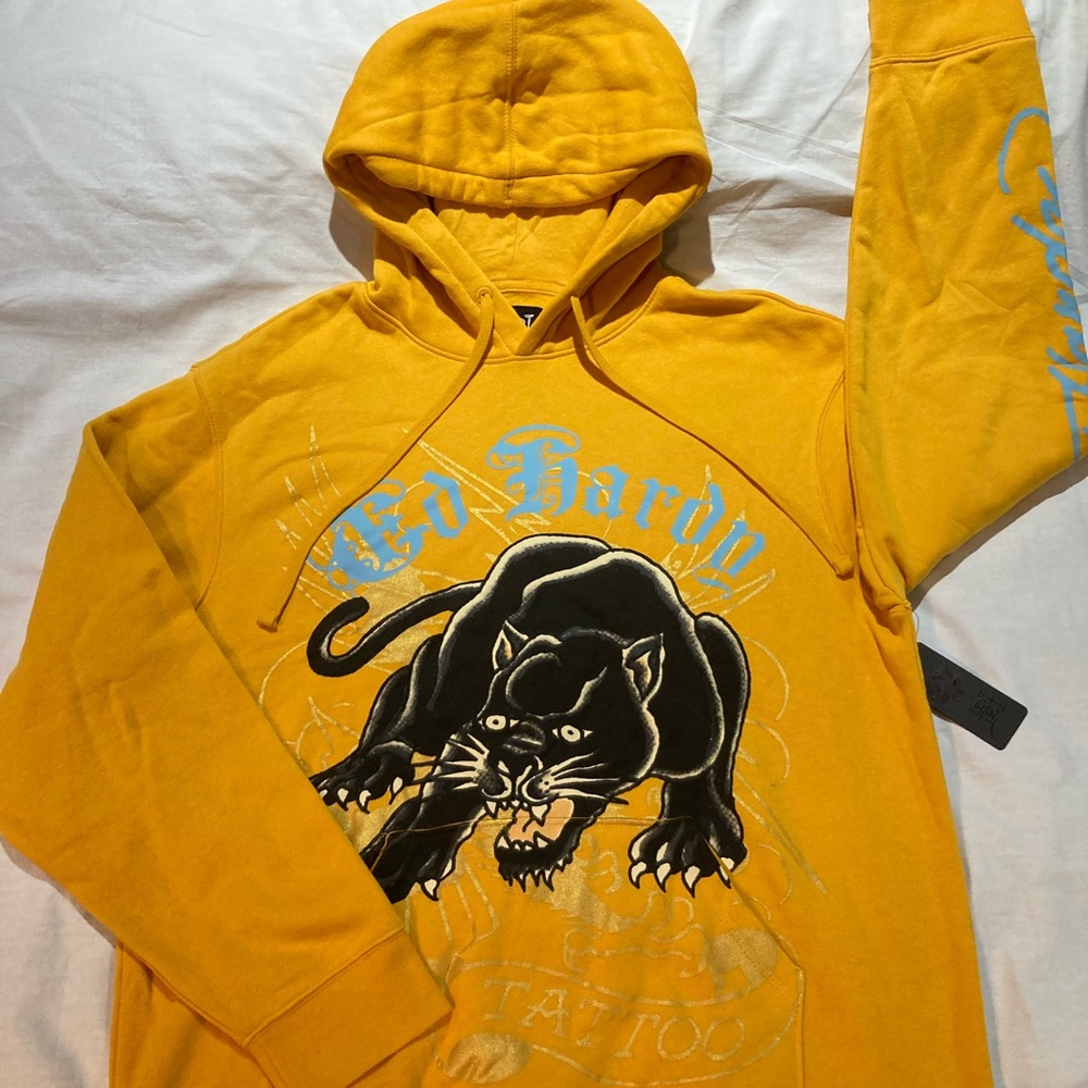 Men’s Ed Hardy “Panther” Pull over sweatshirt! Size XL, NWT!